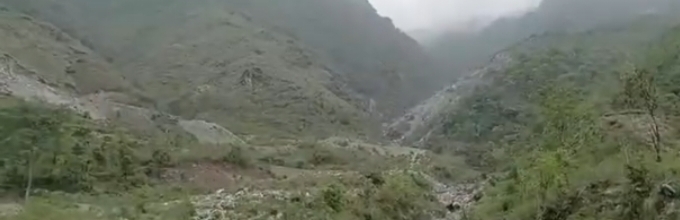 आंज भोज के दाना गांव के समीप पहाड़ पर फटा बादल, मारसिद्ध मंदिर क्षतिग्रस्त